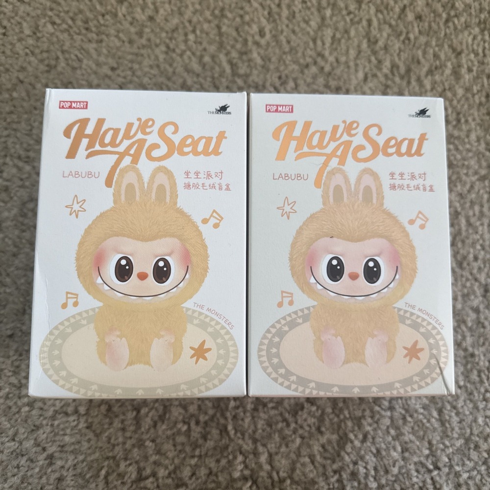 2x POP MART The Monsters Labubu Have a Seat Vinyl Plush‎ Blind Box [New][Sealed]